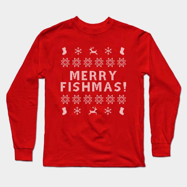 Merry Fishmas! Long Sleeve T-Shirt by Rock Bottom